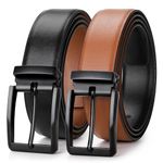 BELTROAD Reversible Belt for Men, Leather Causal Dress Jean Suits Belt with Classic Single Prong Buckle