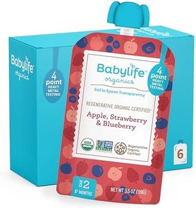 Babylife Organics Stage 2 – Heavy Metal Safe, Organic Baby Food - Apple, Strawberry & Blueberry, 3.5 Ounce Pouch (6 Pack)
