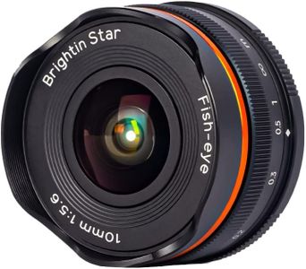 Brightin Star 10mm F5.6 Fisheye Manual Focus Prime Lens for Canon EOS-M Mount Mirrorless Cameras, APS-C Ultra-Wide Angle Fixed Lens, Fit for M6, M50, M5, M3, M200, M10, M100, M, M2 (Black)