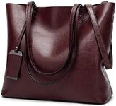 ALARION Women Top Handle Satchel Handbags Shoulder Bag Messenger Tote Bag Purse, 1-wine, Medium