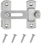 Flip Door Latch, 4 Inch Stainless Steel Barn Sliding Safety Door Bolt Latch for Indoor and Outdoor Use (Silver)