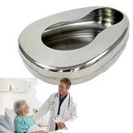 Stainless Steel Bed Pans With Lid, Bedridden Paralyzed Elderly Care Bedpan Toilet, Adult Men And Women Elderly Pregnant Urinal,Silver-Withoutcover