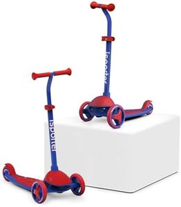 iSporter 3-Wheeled Toddler Scooter for Kids Ages 2-5, Toddlers Age 3-5 Year Old Boys and Girls- Kid Three Wheel Scooters with LED Light Up Wheels, Lean to Steer, and Height Adjustable …