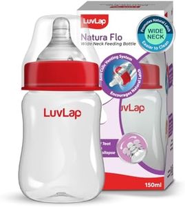 LuvLap Anti-Colic Wide Neck Natura Flo Baby Feeding Bottle, 150ml, New Born/Infants/Toddler Upto 3 Years, BPA Free
