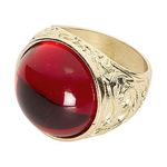 WIDMANN 46740 - Ring with Gemstone Adult Unisex, Pirates, Nobles, Bishops, Kings and Queens, Vampires, Halloween, Carnival, One Size, Gold-Red Color