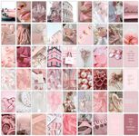 CodersParadise Pack of 54 Pink Aesthetic Wall Collage Kit Posters - 4 x 6 Inches Wall Decor Poster - Wall Art For Bedroom, Living room, Office - Glue Dots Included