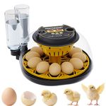 BIBIBIRDS Egg Incubator with Automatic Egg Turning and Humidity Egg Tester Candler Air Vent 12eggs Auto Water Fill,Hatching Chick Duck Goose Quail Bird, Incubate At Home Backyard Science Lab