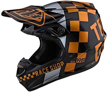 Troy Lee Designs Adult | Offroad | Motocross | SE4 Polyacrylite w/MIPS Checker Helmet (Black/Gold, XX-Large)