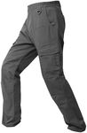 wantdo Men's Tactical Pants Carpenter Utility Cargo Work Pants for Men Stretch Flex Lightweight Outdoor Hiking Pants Grey 40x30