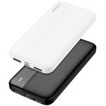 GREPRO Power Bank, 2 Pack 10000mAh Portable Charger USB C in&Out, Powerful External Battery Pack for All Smartphones, Compatible with iPhone 14 13 12 Samsung S22 Google LG OnePlus iPad Tablet, etc