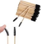 HIDOSNG Disposable Eyebrow Brushes, 100pcs Bamboo Handle Eyelash Brush,Eye Lash Brush Makeup Brush Eyelash Extension Mascara Wand Applicator Tools