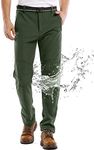 Men's Outdoor Windproof Waterproof Hiking Mountain Pants, Soft Shell Fleece Lined Trousers 801