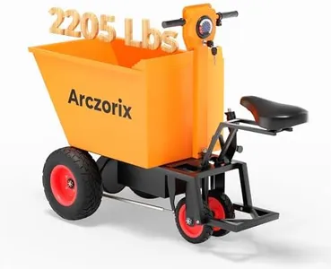 Arczorix Wheelbarrow Utility Cart with Seat & Stand, Electric Powered Cart 48V 20A Sealed Lead Acid Battery 1000W Capacity 2205Lbs, Material Hauler, Utility Cart, Electric Wagon, Electric Deer Cart