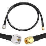 Superbat SMA Male to F Male Low Loss RF Coaxial Cable Extension RG58 SMA to F Adapter Cable 2ft for WiFi Wireless Router Two-Way Radio ADS-B Receiver RTL-SDR Dongle GPS TV Antenna