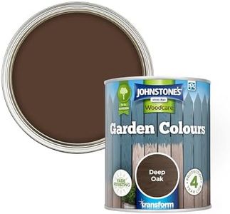 Johnstone's Garden Colours, Deep Oak, Fade-Resisting, Easy to Apply, Long-Lasting Colour and Protection, 8m2 Coverage per Tin, 1L