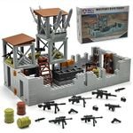 ZHX Military Base Building Brick Set for Army Minifigure War Accessories, Defence Base Guard Tower Guns Weapons Building Block Toy for Kids 8 10 12 14 Years