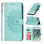 ELTEKER Phone Case Compatible with iPhone 7 Plus/8 Plus Wallet Case,Premium Leather Card Holder Card Slot Magnetic Closure Flip Kickstand Women Wallet Case for iPhone 7 Plus/8 Plus - Green