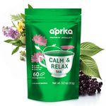 AprikaLife - Calm and Relax Herbal Tea, Stress Relief + Relaxation + Sleep Tea with Chamomile, Peppermint and Lavender - 60 bags. Delicious, Soothes Nerves, Improves Mood