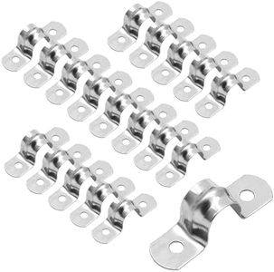 Bonsicoky 30Pcs M12 Rigid Pipe Strap, 1/2" Stainless Steel 2 Holes Cable U Bracket Pipe Clamp for Fixing Pipe or Cable, 0.47" Width