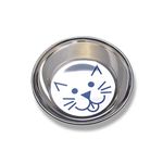 Van Ness Pets Whisker-Friendly Stainless Steel Cat Bowl, Wide Saucer Style Dish, 8 OZ