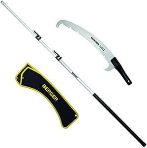 Berger ArboRapid Pruning Saw Set with Compact, 3-Piece ArboRapid Telescopic Pole and ArboRapid Attachment Saw 33 cm Including Saw Bag