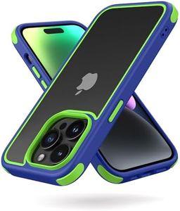 MobNano Funda iPhone 14 Pro Antigolpes Transparente Capa Silicona Bumper Case para iPhone 14 Pro 360 Grados Completa Protectora Funda - Azul/Verde
