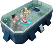 Houtclort Foldable Pool, Non-Inflatable Kids' and Adults' Outdoor Swimming Pool, Hard Plastic Shell Portable Pool, Kid Pool for Backyard Dog Pools (102"" x 65"" x 21"")
