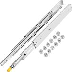 VEVOR Heavy Duty Drawer Slides 22" Length, Locking Drawer Slides 500lbs Load Capacity Full Extension Drawer Slide 1 Pair Side Mount Ball Bearing Drawer Glides Push to Open Cabinet Industrial Shelf