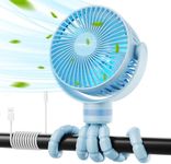 Momcozy Portable Stroller Fan, 8000mAh, 27H Ultra-long Battery Life, Detachable 4 Speed 360°Rotate, LED Night Light with 2 Modes, USB Rechargeable Handheld Cooling Fan for Travel, Car Seat, Bedroom