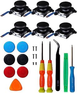 SOSS GAMING® 2024 6-Pack Joystick Thumbstick Replacement Kit for all Nintendo Switch and Switch Lite Controllers - Fix & Repair Your Analog Joy-Con Thumb Stick with all Necessary Tools Included