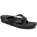 MEGNYA Comfortable Flip Flops for Womens, Arch Support Walking Sandals Outdoor, Casual Waterproof Orthotic Sandals for Summer Beach, W1-black, 8