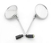 Samarth Deals Heavy Round Chrome Rear View Mirrors Suitable for - All Royal Classic 350/500cc Bikes - Set of -2