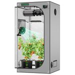 VIVOSUN G336 36"x36"x72" Grow Tent, 3x3 FT Advanced Gray Mylar Tent with 19mm Poles, Observation Window and Floor Tray for Hydroponic Plants for VS2000/VS3000