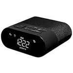 groov-e Roma DAB & FM Clock Radio - Alarm Clock with USB Charging Port - LED Display - Mains Operated - Portable Radio - 40 Preset Stations - Black