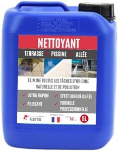 Nettoyant terrasse en pierre, en béton, en carrelage. Dégraisse - rénove les sols encrassés par la pollution et élimine les tâches vertes et noires - agit en 40minutes - FastiSol