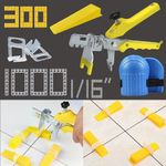 Tile Leveling System 1/16 Inch Kit-1000 Pieces Tile Spacers Clips,300 Pieces Reusable Wedges,1 Installation Plier and 1 Pair Foam Knee Pads-Tools Set for Installation of Stone