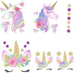 Unicorn Iron On Heat Transfer Diamond Iron Transfer Patches Glitter Heat Transfer Patches Flowers&Star Patches Clothes Patch Appliques Decorate T-Shirt Bag