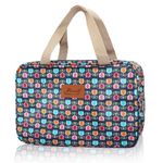 Toiletry Bag, Hand-Held Travel Hanging Cosmetic Hangbag,Bathroom Storage Holdall for Women Girls Ladies (Mini Flowers)