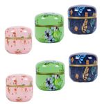 HAN SHENG 6 Pcs Mini Tea Storage Containers Tea Tins Coffee Tins Food Storage Container for Tea Coffee Herb Candy Chocolate Sugar Spices