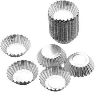 Tosnail 50 Pieces Aluminum Egg Tart Mold Small Tart Pie Tin Mini Cupcake Cake Muffin Cookie Mold Baking Cups