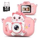 Gofunly Kids Camera, Kids Digital Camera for Girls, Selfie Camera for Kids with 32GB Card and Tripod, 1080P Video Childrens Camera for Age 3-12 Years Old Birthday