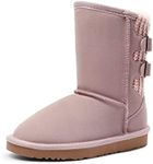 DREAM PAIRS Girls Boys Winter Boots Faux Fur Lined Mid Calf Kids Snow Tall Shoes for Little Kid/Big Kid,Size 1 Little Kid,Pink,Sweaty-Buckle-K