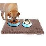 Flipco Ultra Absorbent Dog Door Mat for Dirty Dog, Microfiber Mat for Food and Water Bowle, Exrta Thick Pet Bed and Kennel Pad - Prevent Mud Dirt, Durable, Quick Drying, Washable, Non-Slip 31" X 20"