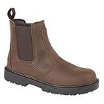 Grafters Safety Dealer Boot Safety Toe Cap & Steel Midsole Ankle Boots - Brown, Mens UK 9/EU 43