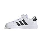 adidas Unisex Kids Grand Court Trainers, Ftwr White/Core Black/Core Black, 2 UK