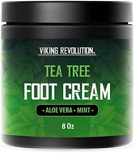 Viking Revolution Tea Tree Foot Cream for Dry Cracked Heels - Foot Cream for Dry Cracked Feet Foot Balm for Dry Cracked Feet - Foot Cream for Dry Feet Foot Repair Cream with Aloe Vera and Mint (8oz)