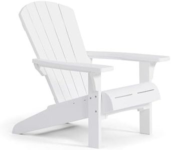 Keter Allibert by Troy Adirondack Chair, Chaise de Jardin d'extérieur en Plastique, Blanche, résistante aux intempéries, Design américain Classique, pour Jardin, terrasse et Balcon, 93 x 81 x 96,5 cm