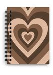 CRAFT MANIACS BROWN HEARTS CUTE & MOTIVATIONAL COLLECTION A5 RULED 160 PAGES NOTEBOOK + FREE PERSONALIZED NAMR BOOKMARK FOR LOVERS OF CUTE STATIONERY