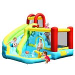 KOTEK Inflatable Water Slide, Kids Water Park Bounce House with Long Slide, Climbing Wall, Bouncer & Splashing Pool, Backyard Blow up Water Bouncy Castle Waterslide for Outdoor Fun (Without Blower)