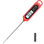 hoyiours Meat Thermometer Probe, Digital Food Thermometer, Cooking Thermometer, with Backlit LCD and Magnet, Kitchen Candy Thermometer Probe Digital for Bread Baking, Water, Liquid Temperature